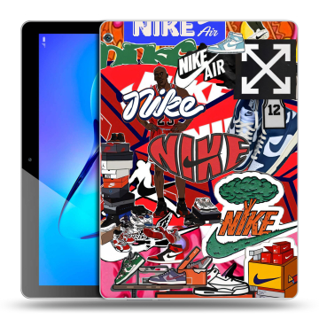 Силиконовый чехол на Huawei MediaPad M3 Lite 10 с принтом Найк Nike яркий