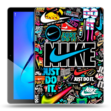 Силиконовый чехол на Huawei MediaPad M3 Lite 10 с принтом найк nike черный Силиконовый чехол на Huawei MediaPad M3 Lite 10 с принтом найк nike черный