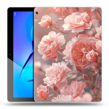 Силиконовый чехол на Huawei MediaPad M3 Lite 10 с принтом Розовые розы