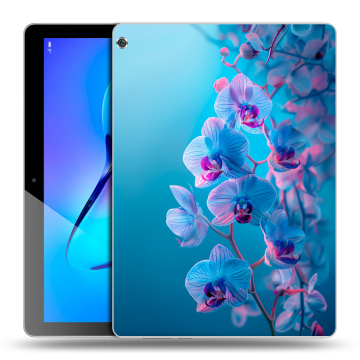 Силиконовый чехол на Huawei MediaPad M3 Lite 10 с принтом голубые орхидеи Силиконовый чехол на Huawei MediaPad M3 Lite 10 с принтом голубые орхидеи