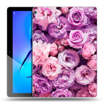 Силиконовый чехол на Huawei MediaPad M3 Lite 10 с принтом лавандовые розы