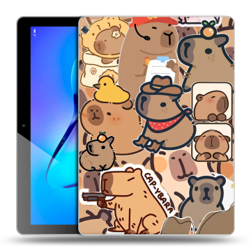 Силиконовый чехол на Huawei MediaPad M3 Lite 10 с принтом капибара