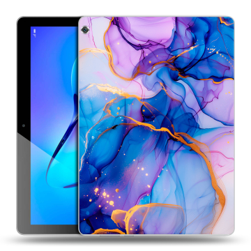Силиконовый чехол на Huawei MediaPad M3 Lite 10 с принтом синий мрамор