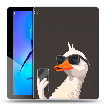 Силиконовый чехол на Huawei MediaPad M3 Lite 10 с принтом утка в очках