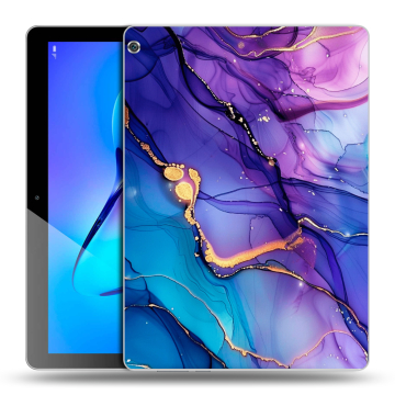 Силиконовый чехол на Huawei MediaPad M3 Lite 10 с принтом синий мрамор Силиконовый чехол на Huawei MediaPad M3 Lite 10 с принтом синий мрамор