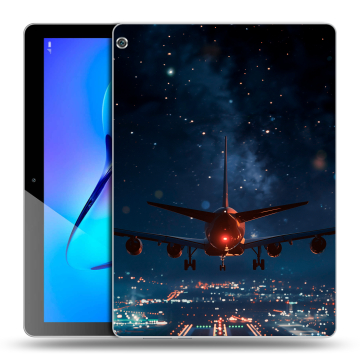 Силиконовый чехол на Huawei MediaPad M3 Lite 10 с принтом самолет