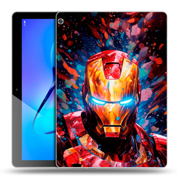 Силиконовый чехол на Huawei MediaPad M3 Lite 10 с принтом Железный человек Ironman