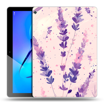 Силиконовый чехол на Huawei MediaPad M3 Lite 10 с принтом цветы лаванда