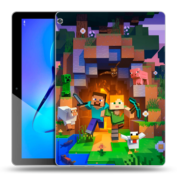 Силиконовый чехол на Huawei MediaPad M3 Lite 10 с принтом Майнкрафт Minecraft Силиконовый чехол на Huawei MediaPad M3 Lite 10 с принтом Майнкрафт Minecraft