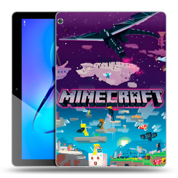 Силиконовый чехол на Huawei MediaPad M3 Lite 10 с принтом Майнкрафт Minecraft