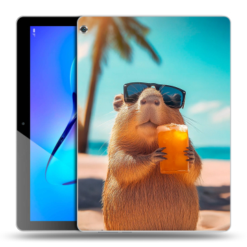 Силиконовый чехол на Huawei MediaPad M3 Lite 10 с принтом Капибара Силиконовый чехол на Huawei MediaPad M3 Lite 10 с принтом Капибара