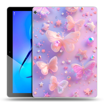 Силиконовый чехол на Huawei MediaPad M3 Lite 10 с принтом Бабочки Силиконовый чехол на Huawei MediaPad M3 Lite 10 с принтом Бабочки