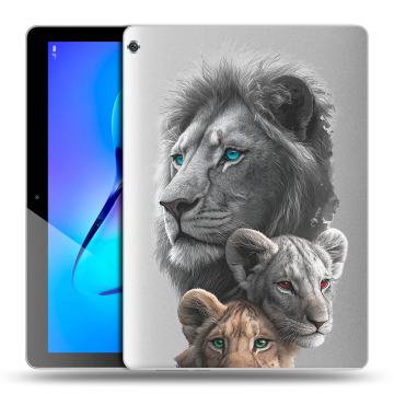 Силиконовый чехол на Huawei MediaPad M3 Lite 10 с принтом Львы