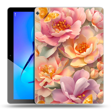 Силиконовый чехол на Huawei MediaPad M3 Lite 10 с принтом Цветы и бабочки