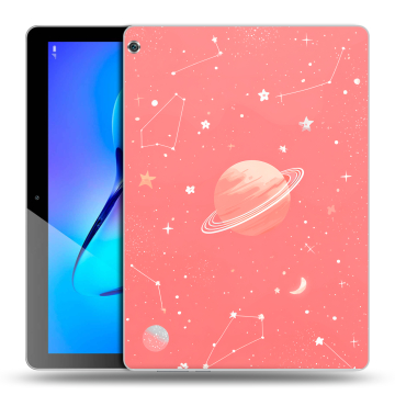 Силиконовый чехол на Huawei MediaPad M3 Lite 10 с принтом Розовый космос