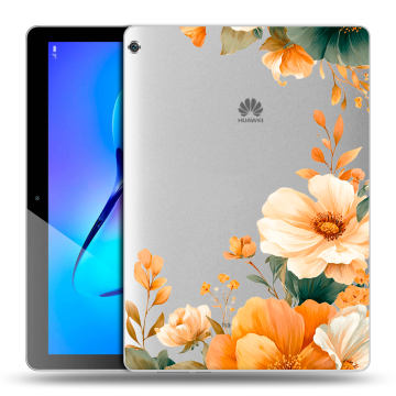 Силиконовый чехол на Huawei MediaPad M3 Lite 10 с принтом Цветы принт