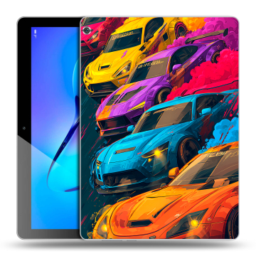 Силиконовый чехол на Huawei MediaPad M3 Lite 10 с принтом Тачки