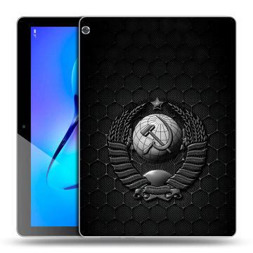Силиконовый чехол на Huawei MediaPad M3 Lite 10 с принтом Герб Флаг СССР Силиконовый чехол на Huawei MediaPad M3 Lite 10 с принтом Герб Флаг СССР