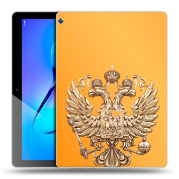 Силиконовый чехол на Huawei MediaPad M3 Lite 10 с принтом Герб Флаг России