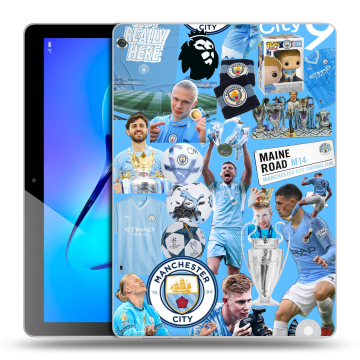 Силиконовый чехол на Huawei MediaPad M3 Lite 10 с принтом Man City Манчестер Сити