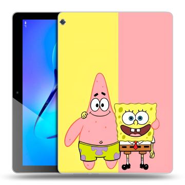 Силиконовый чехол на Huawei MediaPad M3 Lite 10 с принтом Спанч боб Спанчбоб