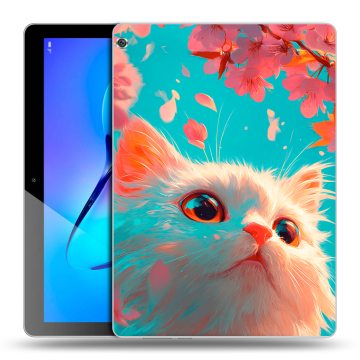 Силиконовый чехол на Huawei MediaPad M3 Lite 10 с принтом Красивый кот
