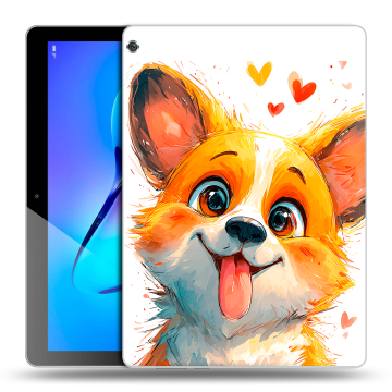 Силиконовый чехол на Huawei MediaPad M3 Lite 10 с принтом корги