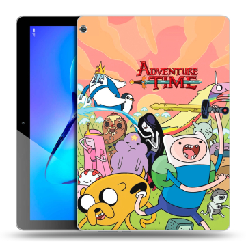 Силиконовый чехол на Huawei MediaPad M3 Lite 10 с принтом Adventure time Время приключений