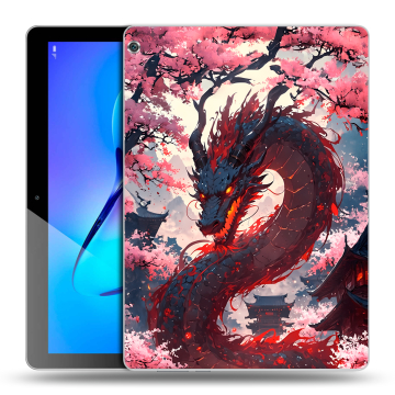 Силиконовый чехол на Huawei MediaPad M3 Lite 10 с принтом Дракон Японский