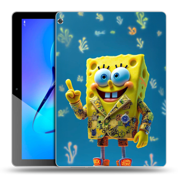 Силиконовый чехол на Huawei MediaPad M3 Lite 10 с принтом Спанч боб Спанчбоб Силиконовый чехол на Huawei MediaPad M3 Lite 10 с принтом Спанч боб Спанчбоб