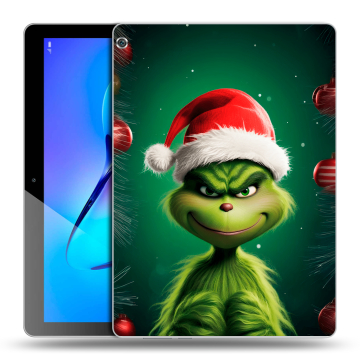Силиконовый чехол на Huawei MediaPad M3 Lite 10 с принтом Гринч Новый год Рождество