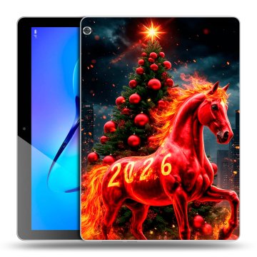 Силиконовый чехол на Huawei MediaPad M3 Lite 10 с принтом Новый год