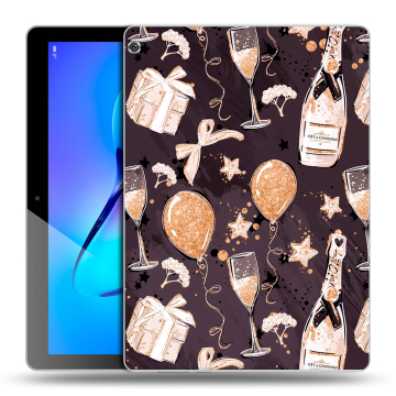 Силиконовый чехол на Huawei MediaPad M3 Lite 10 с принтом Новый год