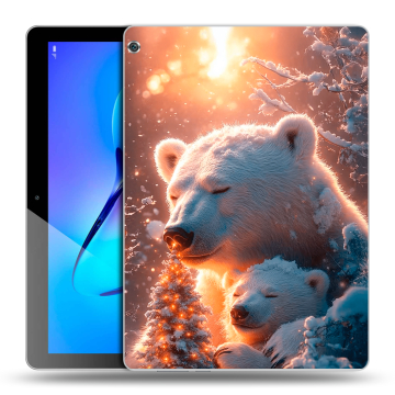Силиконовый чехол на Huawei MediaPad M3 Lite 10 с принтом Новый год
