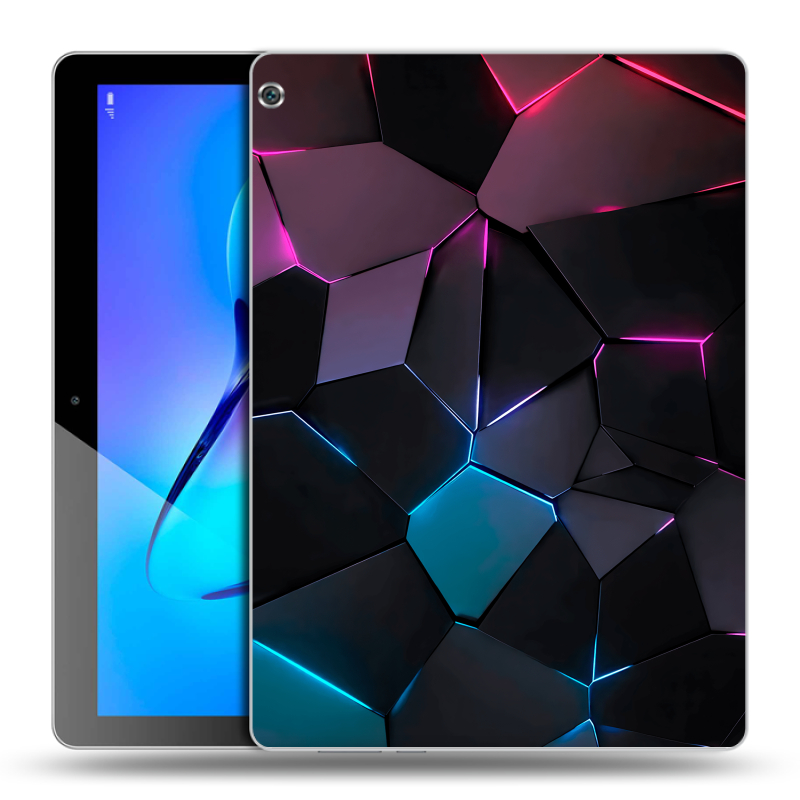 Силиконовый чехол на Huawei MediaPad M3 Lite 10 с принтом Геометрия неона Силиконовый чехол на Huawei MediaPad M3 Lite 10 с принтом Геометрия неона