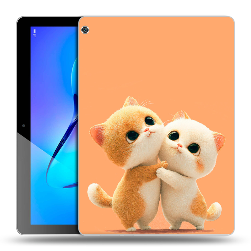 Силиконовый чехол на Huawei MediaPad M3 Lite 10 с принтом Милые котики Силиконовый чехол на Huawei MediaPad M3 Lite 10 с принтом Милые котики