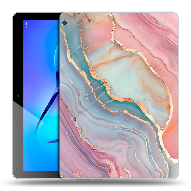 Силиконовый чехол на Huawei MediaPad M3 Lite 10 с принтом розовый мрамор Силиконовый чехол на Huawei MediaPad M3 Lite 10 с принтом розовый мрамор