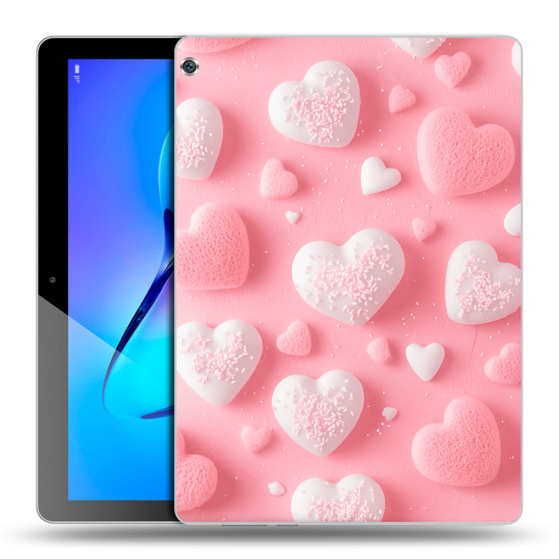 Силиконовый чехол на Huawei MediaPad M3 Lite 10 с принтом Сердечки Силиконовый чехол на Huawei MediaPad M3 Lite 10 с принтом Сердечки