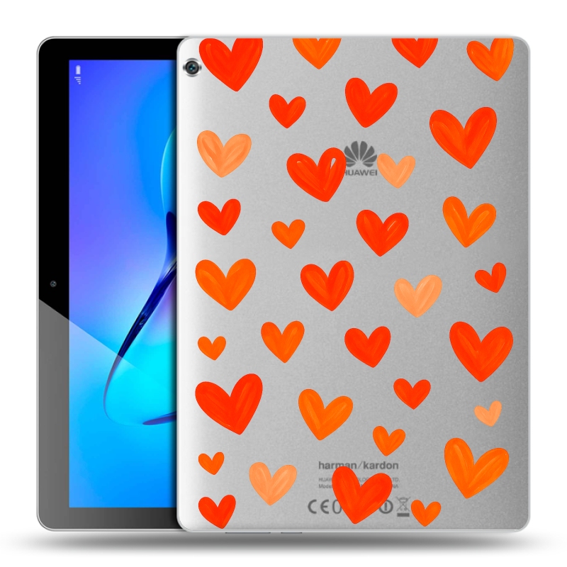 Силиконовый чехол на Huawei MediaPad M3 Lite 10 с принтом Сердечки Силиконовый чехол на Huawei MediaPad M3 Lite 10 с принтом Сердечки