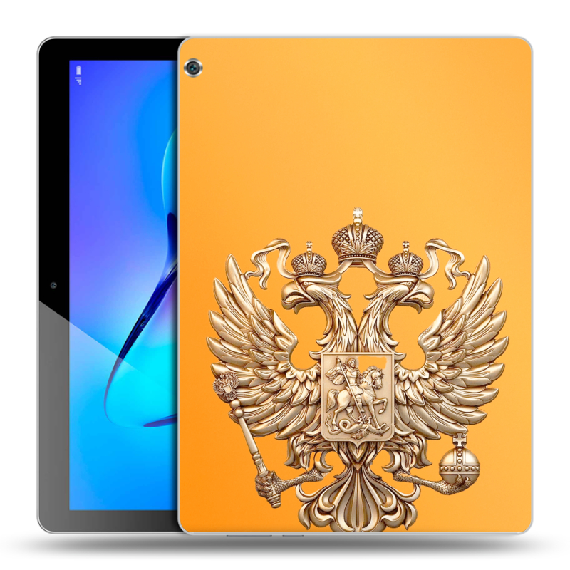Силиконовый чехол на Huawei MediaPad M3 Lite 10 с принтом Герб Флаг России Силиконовый чехол на Huawei MediaPad M3 Lite 10 с принтом Герб Флаг России