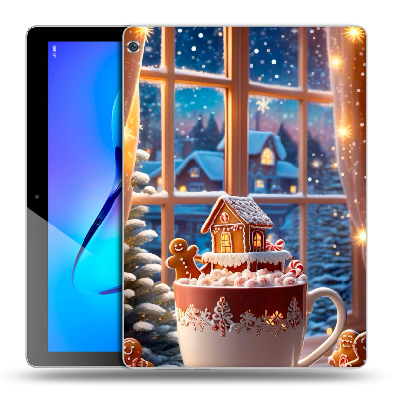 Силиконовый чехол на Huawei MediaPad M3 Lite 10 с принтом Новый год Силиконовый чехол на Huawei MediaPad M3 Lite 10 с принтом Новый год
