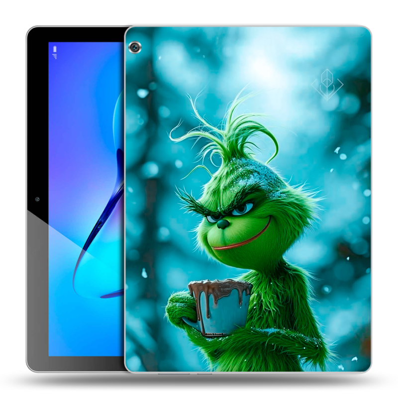 Силиконовый чехол на планшета Huawei MediaPad M3 Lite 10 с принтом Новый год гринч Силиконовый чехол на планшета Huawei MediaPad M3 Lite 10 с принтом Новый год гринч