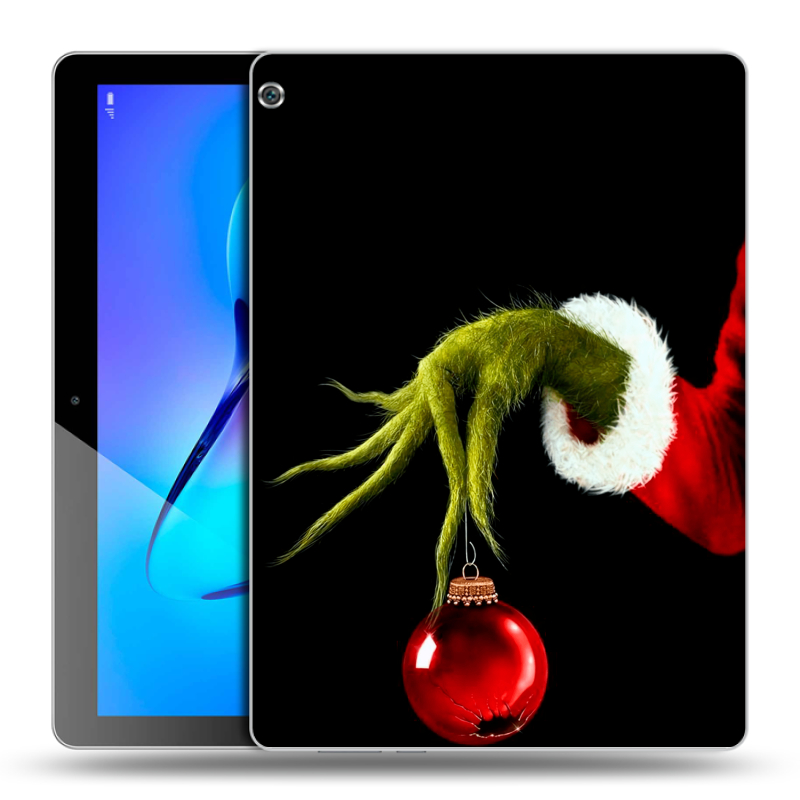 Силиконовый чехол на Huawei MediaPad M3 Lite 10 с принтом Новый год Гринч Силиконовый чехол на Huawei MediaPad M3 Lite 10 с принтом Новый год Гринч