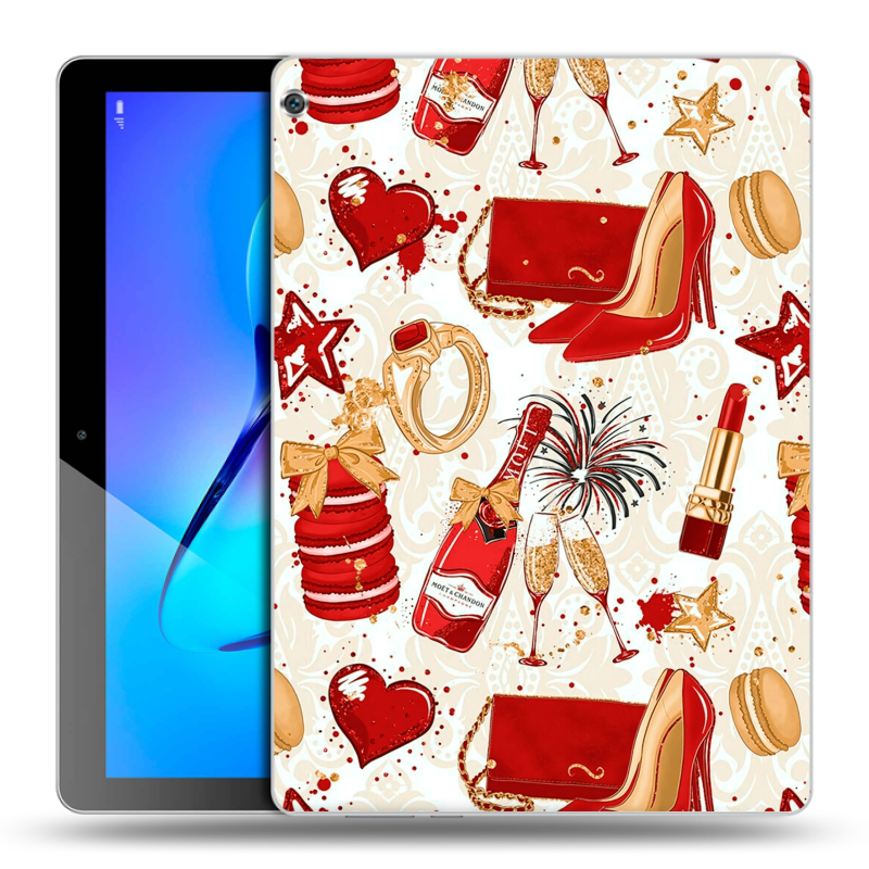 Силиконовый чехол на Huawei MediaPad M3 Lite 10 с принтом Новый год Силиконовый чехол на Huawei MediaPad M3 Lite 10 с принтом Новый год