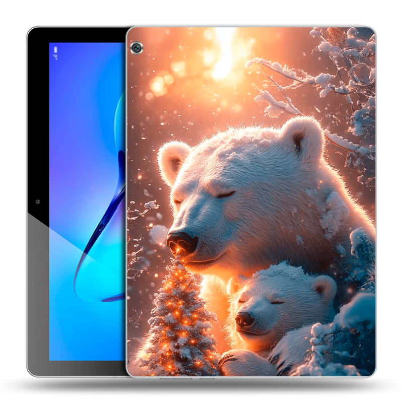 Силиконовый чехол на Huawei MediaPad M3 Lite 10 с принтом Новый год Силиконовый чехол на Huawei MediaPad M3 Lite 10 с принтом Новый год