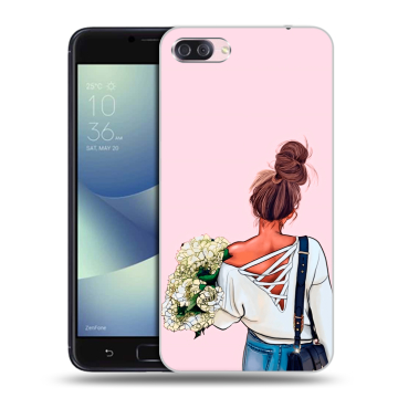 Пластиковый чехол на Asus ZenFone 4 Max с принтом Девушка и букет Пластиковый чехол на Asus ZenFone 4 Max с принтом Девушка и букет