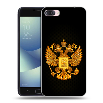 Пластиковый чехол на Asus ZenFone 4 Max с принтом Герб России желтый