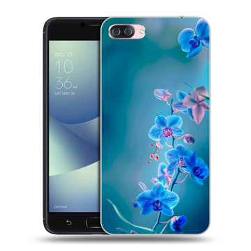 Пластиковый чехол на Asus ZenFone 4 Max с принтом Голубые цветы