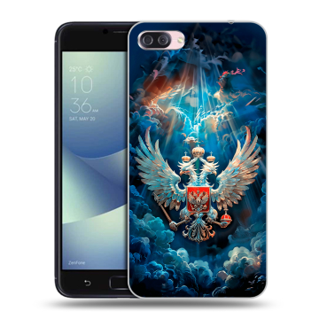 Пластиковый чехол на Asus ZenFone 4 Max с принтом Герб флаг России
