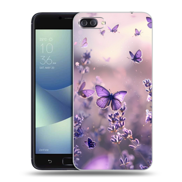 Пластиковый чехол на Asus ZenFone 4 Max с принтом бабочки и лаванда